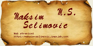 Maksim Selimović vizit kartica